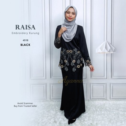 Raisa Embroidery Kurung 4518 (Black) 