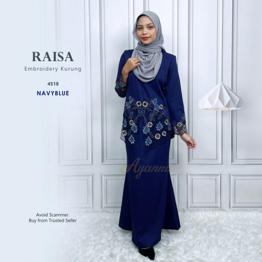 Raisa Embroidery Kurung 4518 (NavyBlue) 