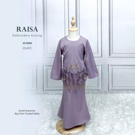 Raisa Embroidery Kurung 4518KD (Lilac) 