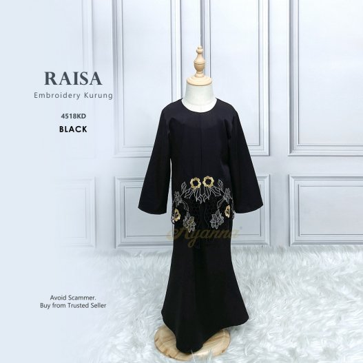 Raisa Embroidery Kurung 4518KD (Black) 