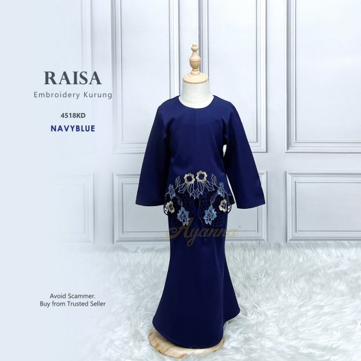 Raisa Embroidery Kurung 4518KD (NavyBlue) 