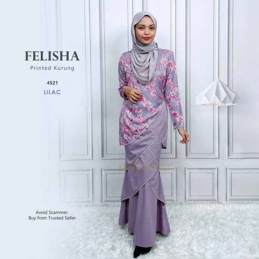 Felisha Printed Kurung 4521 (Lilac) 