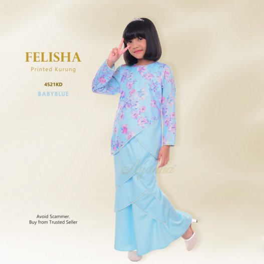 Felisha Printed Kurung 4521KD (BabyBlue)