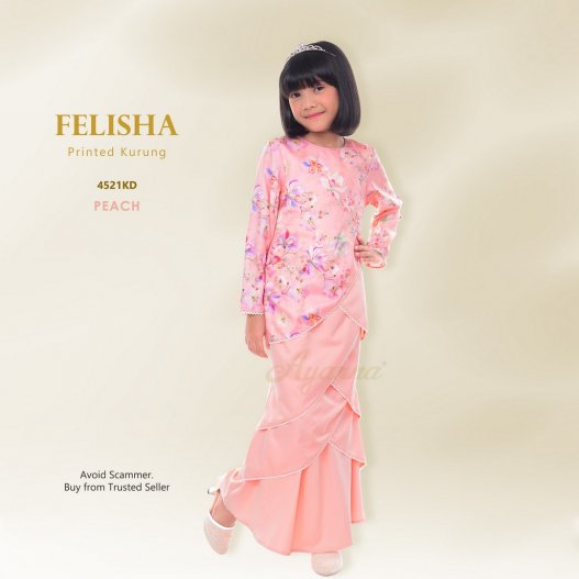 Felisha Printed Kurung 4521KD (Peach)