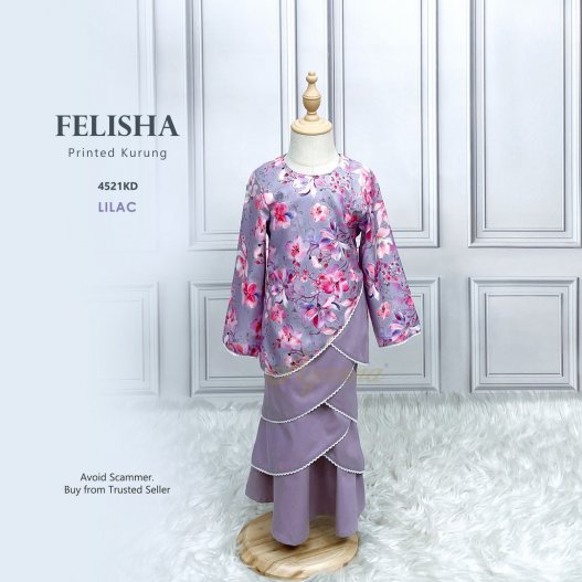 Felisha Printed Kurung 4521KD (Lilac) 