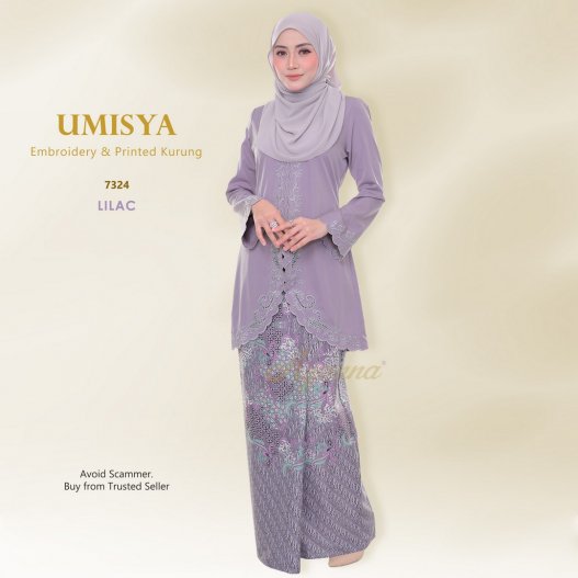 Umisya Embroidery & Printed Kurung 7324 (Lilac)