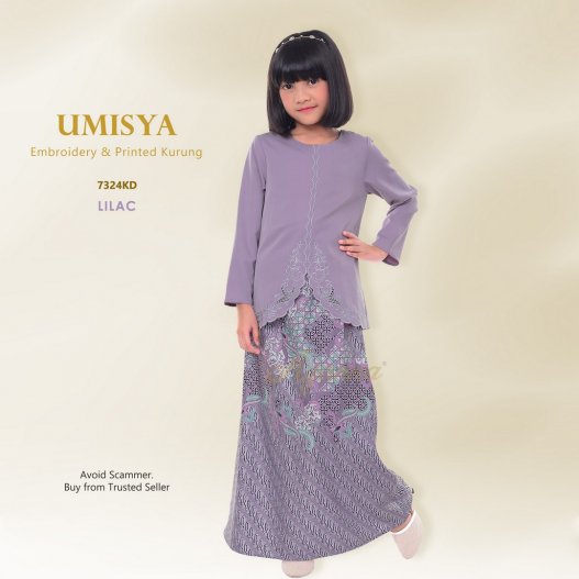 Umisya Embroidery & Printed Kurung 7324KD (Lilac)