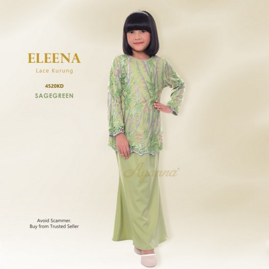 Eleena Lace Kurung 4520KD (SageGreen)