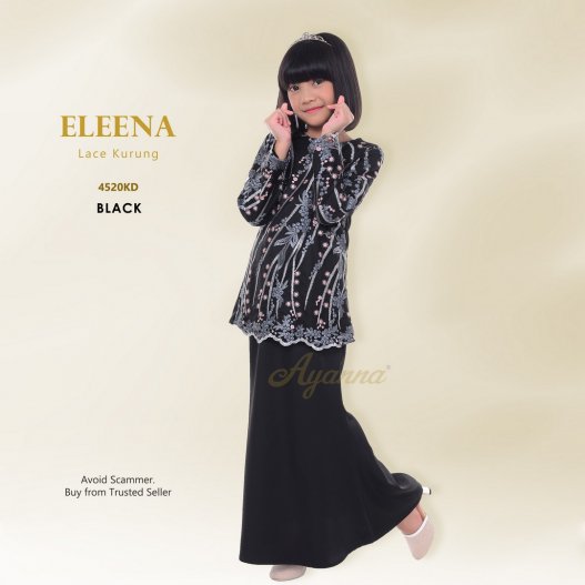 Eleena Lace Kurung 4520KD (Black) 