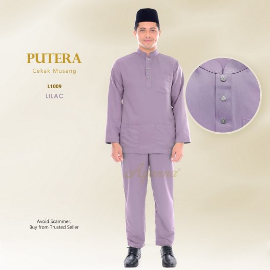 Putera Baju Melayu Cekak Musang L1009 (Lilac)