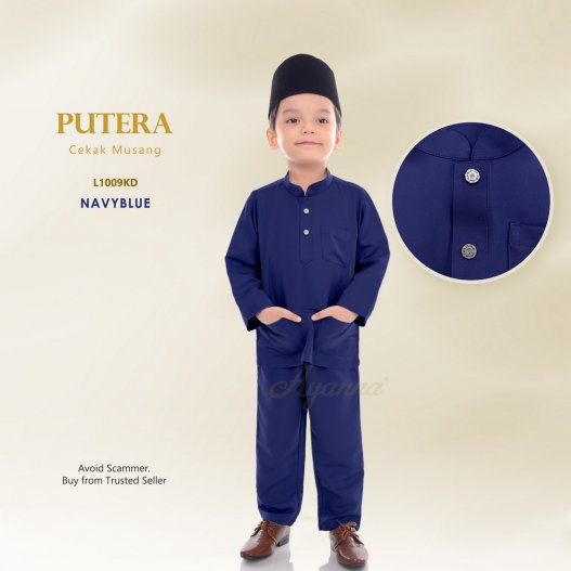 Putera Baju Melayu Cekak Musang L1009KD (NavyBlue)