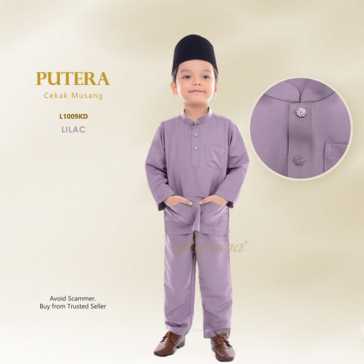 Putera Baju Melayu Cekak Musang L1009KD (Lilac)