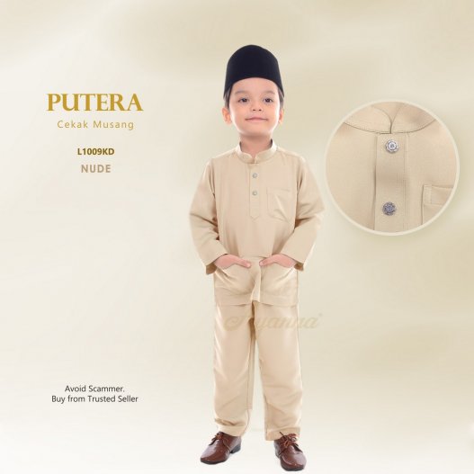 Putera Baju Melayu Cekak Musang L1009KD (Nude)