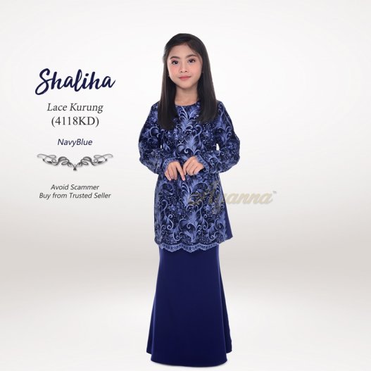 Shaliha Lace Kurung 4118KD (NavyBlue) 