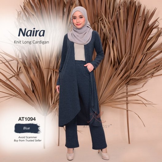 Naira Knit Long Cardigan AT1094 (Blue)