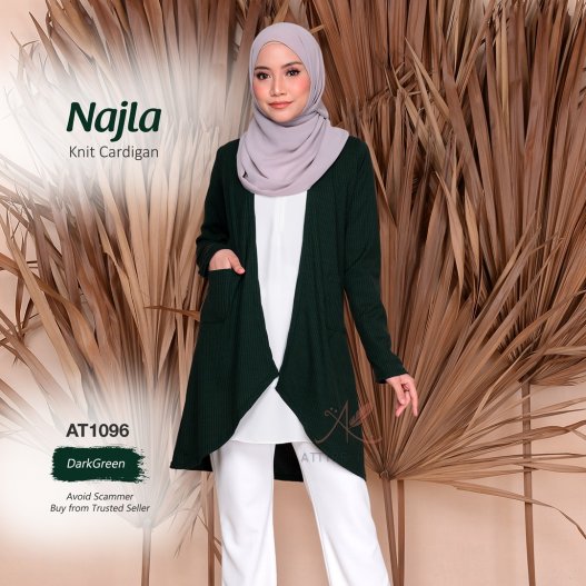 Najla Knit Cardigan AT1096 (DarkGreen)