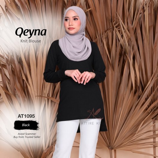 Qeyna Knit Blouse AT1095 (Black) 