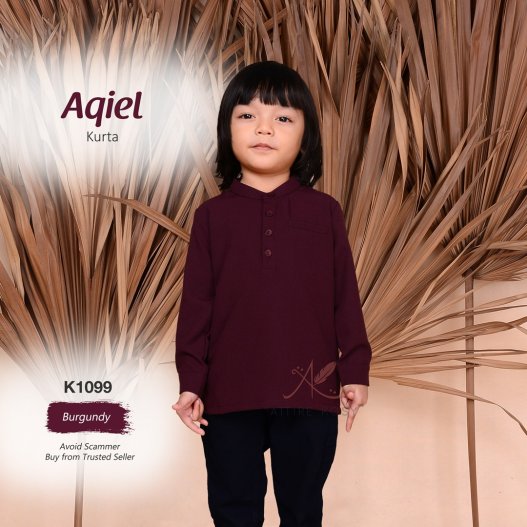 Aqiel Kurta K1099 (Burgundy) 