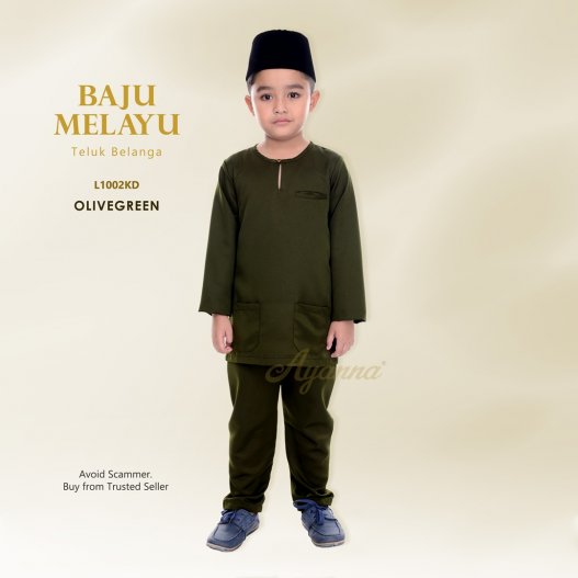 Baju Melayu Teluk Belanga L1002KD (OliveGreen) 