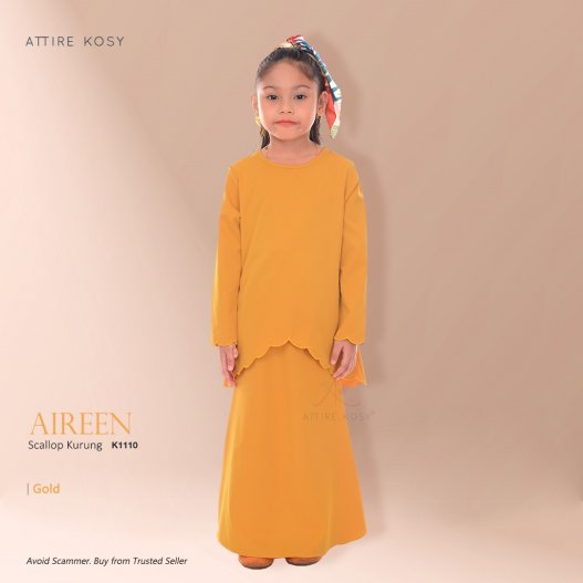 Aireen Scallop Kurung K1110 (MustardGold)