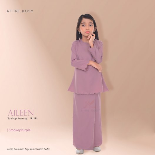 Aileen Scallop Kurung K1111 (SmokeyPurple) 