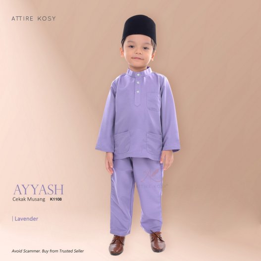 Ayyash Baju Melayu Cekak Musang K1108 (Lavender) 