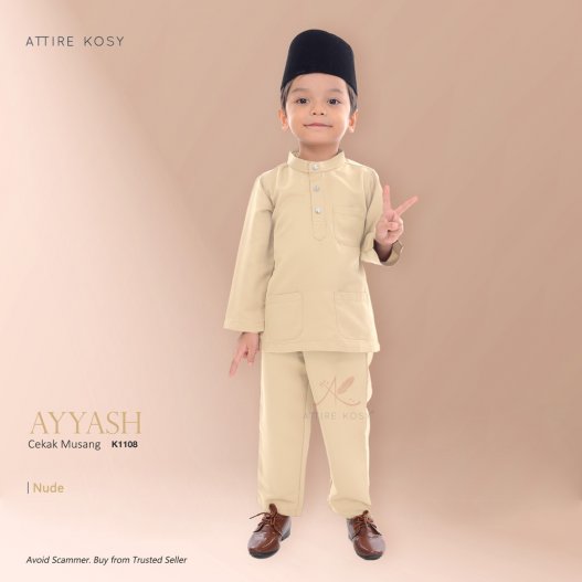 Ayyash Baju Melayu Cekak Musang K1108 (Nude)