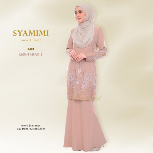 Syamimi Lace Kurung 4401 (LightKhakis)