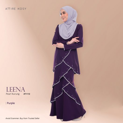 Leena Pearl Kurung AT1112 (Purple) 