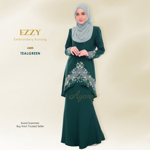 Ezzy Embroidery Kurung 4405 (TealGreen)