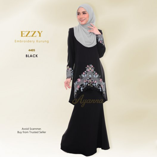 Ezzy Embroidery Kurung 4405 (Black)