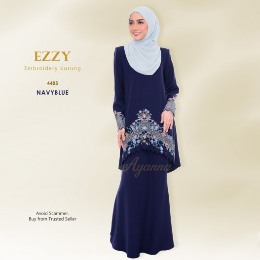 Ezzy Embroidery Kurung 4405 (NavyBlue) 