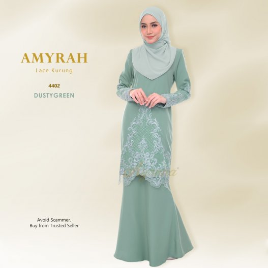 Amyrah Lace Kurung 4402 (DustyGreen)