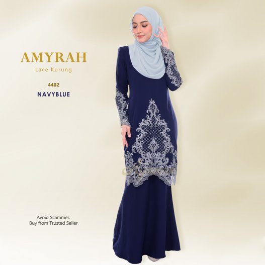 Amyrah Lace Kurung 4402 (NavyBlue) 