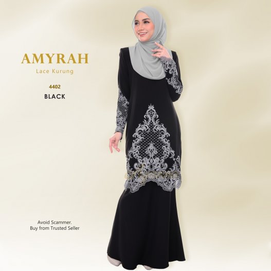 Amyrah Lace Kurung 4402 (Black)