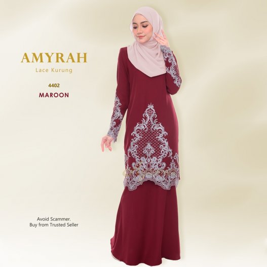 Amyrah Lace Kurung 4402 (Maroon)