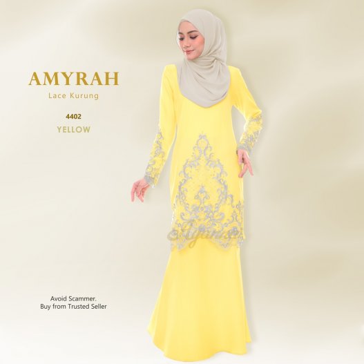 Amyrah Lace Kurung 4402 (Yellow) 