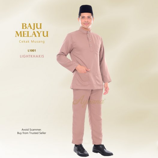 Baju Melayu Cekak Musang L1001 (LightKhakis) 