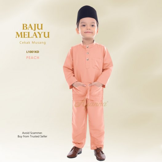 Baju Melayu Cekak Musang L1001KD (Peach) 