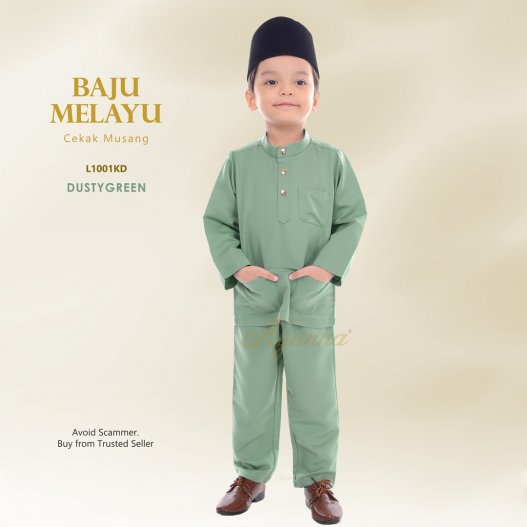 Baju Melayu Cekak Musang L1001KD (DustyGreen)