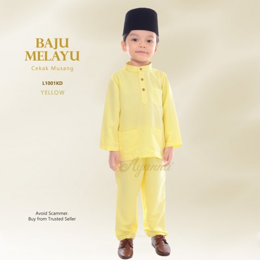 Baju Melayu Cekak Musang L1001KD (Yellow)