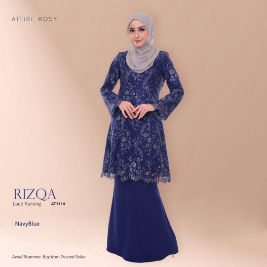 Rizqa Lace Kurung AT1114 (NavyBlue) 