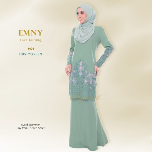 Emny Lace Kurung 4404 (DustyGreen) 