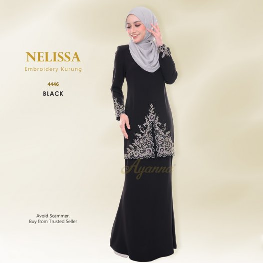 Nelissa Embroidery Kurung 4446 (Black)