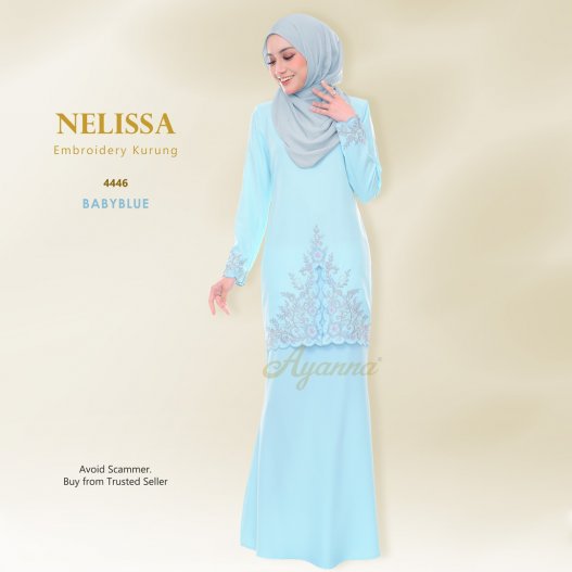 Nelissa Embroidery Kurung 4446 (BabyBlue) 