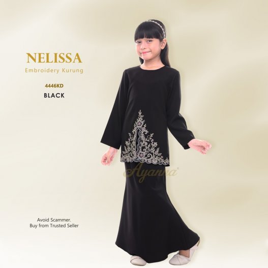 Nelissa Embroidery Kurung 4446KD (Black) 