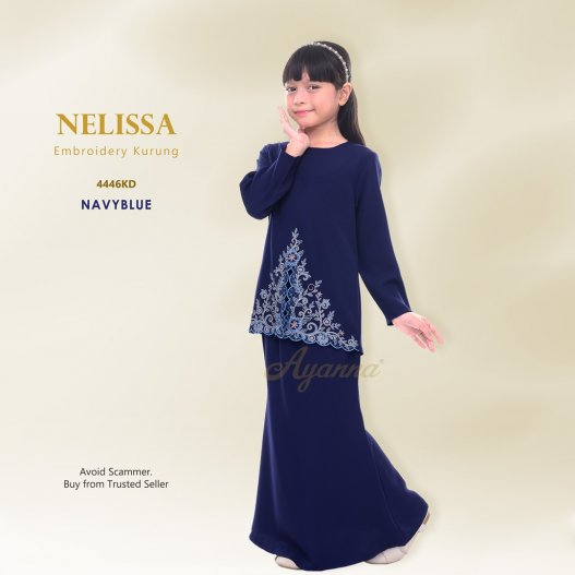 Nelissa Embroidery Kurung 4446KD (NavyBlue) 