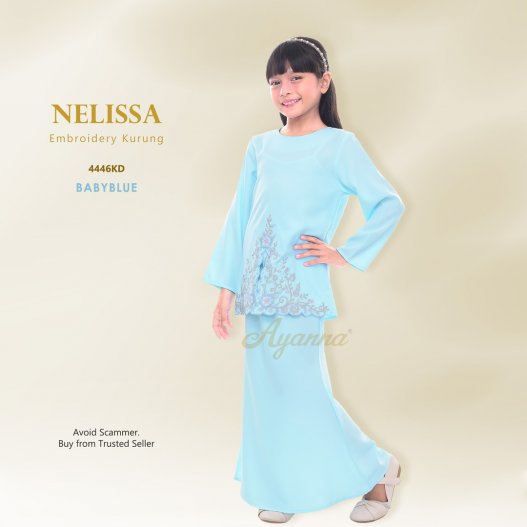 Nelissa Embroidery Kurung 4446KD (BabyBlue)