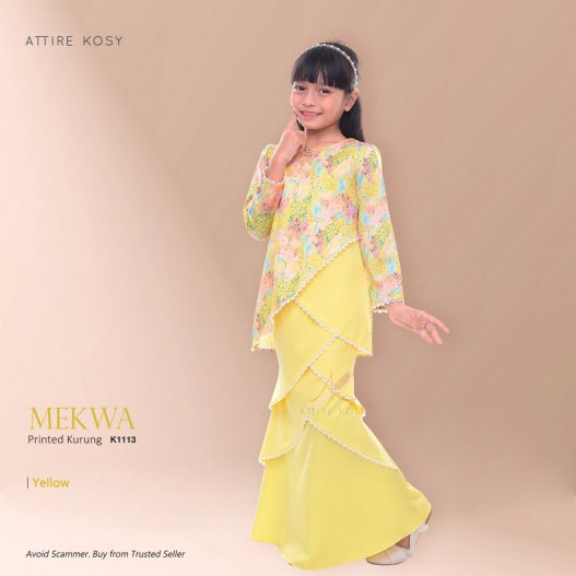 Mekwa Printed Kurung K1113 (Yellow)