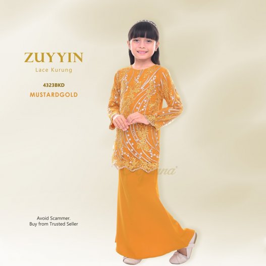 Zuyyin Lace Kurung 4323BKD (MustardGold)